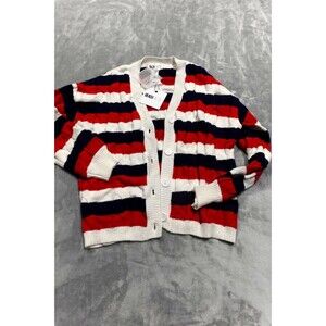 Beach Riot Women's Size Medium Cherry Indigo Stripes Sherry Cardigan NWT